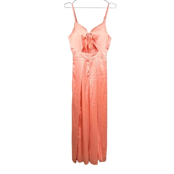 Banjul Coral Spaghetti Strap Cutout Jumpsuit - Picture 1 of 8
